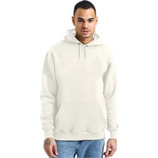 Paras Ticaret Unisex Ekru Şardonlu Kapüşonlu Kanguru Cepli Sweatshirt (Beden Tablosuna Bakınız)