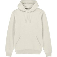 Paras Ticaret Unisex Ekru Şardonlu Kapüşonlu Kanguru Cepli Sweatshirt (Beden Tablosuna Bakınız)