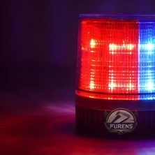 STS Oto Aksesuar Polis Çakarlı Kırmızı Mavi Tepe Lambası Mıknatıslı Yuvarlak Tip Çakmaklık Soketli