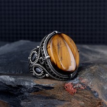 Takı925 Oval Model Kaplangözü Taşlı 925 Ayar Gümüş Yüzük