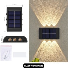 Adm Store 4 Adet Dekoratif Duvara Monteli Gün Işığı Solar Enerjili Aplik LED 6 Ledli