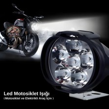 9 LED Motosiklet Farları Parlak Beyaz Işık 15000 Lümen 1 Adet LED Scooter Spot Işığı Motosiklet Sis Lambası