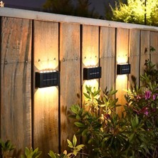 Home Dekor Hediye 4 Adet Dekoratif Duvara Monteli Gün Işığı Solar Enerjili Aplik LED 6 Ledli
