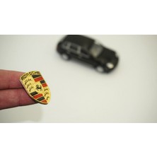 Dk Tuning Porsche Gold Metal Direksiyon 3m Logo Amblem