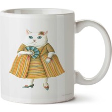 Matmazel Kedi Iki Tarafı Baskılı Kupa Bardak