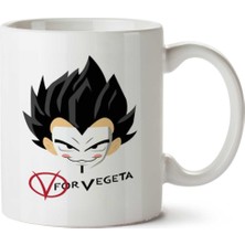 V For Vegeta Iki Tarafı Baskılı Kupa Bardak