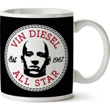Vin Diesel All Star Converse Logo Iki Tarafı Baskılı Kupa Bardak