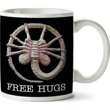 Alien Facehugger Free Hugs Iki Tarafı Baskılı Kupa Bardak