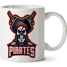 Pirates Korsan Iki Tarafı Baskılı Kupa Bardak