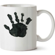 Mão Dokunma Siyah El Iki Tarafı Baskılı Kupa Bardak