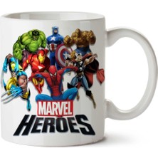 Marvel Heroes Deadpool Black Panther Iki Tarafı Baskılı Kupa Bardak