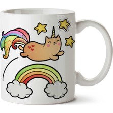 Unicorn Yıldızlar Gökkuşağı Iki Tarafı Baskılı Kupa Bardak