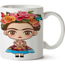 Frida Kahlo Karikatür Iki Tarafı Baskılı Kupa Bardak