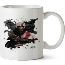 Kratos God Of War Iki Tarafı Baskılı Kupa Bardak