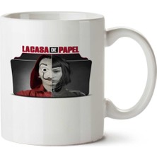 La Casa De Papel Maskeli Iki Tarafı Baskılı Kupa Bardak