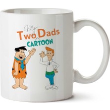 Taş Devri Jetsons Two Dads Cartoon Iki Tarafı Baskılı Kupa Bardak