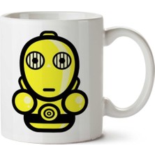 Simpler C3PO Star Wars Protocol Droid Iki Tarafı Baskılı Kupa Bardak