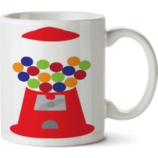 Gumball Şeker Makinesi Iki Tarafı Baskılı Kupa Bardak