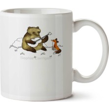 Bear & Fox.png Iki Tarafı Baskılı Kupa Bardak