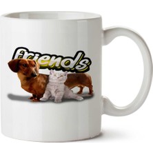 Art Hediye Amigos Sinceros Friends Iki Tarafı Baskılı Kupa Bardak