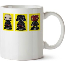 3 Lü Tema Star Wars Iki Tarafı Baskılı Kupa Bardak