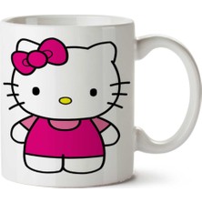 Hello Kitty Cartoon Iki Tarafı Baskılı Kupa Bardak