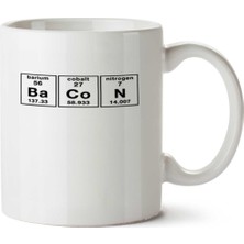 Bacon Domuz Pastırması Periyodik Tablo Iki Tarafı Baskılı Kupa Bardak