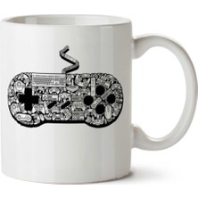 Controle Gamer Iki Tarafı Baskılı Kupa Bardak