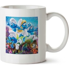 Şirinler Iki Tarafı Baskılı Kupa Bardak