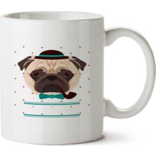 Hipster Pug-Dog Iki Tarafı Baskılı Kupa Bardak