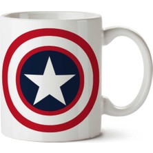 Captain America Kalkan Iki Tarafı Baskılı Kupa Bardak