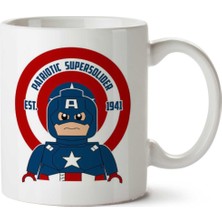 Captain America LEGO Patriotic Supersoldier Iki Tarafı Baskılı Kupa Bardak