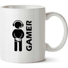 Gamer Insan Oyun Iki Tarafı Baskılı Kupa Bardak