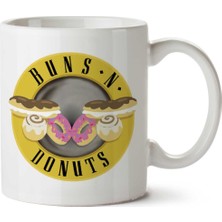 Buns N Donuts Guns And Roses Iki Tarafı Baskılı Kupa Bardak