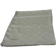 Piramit 80*190 Pamuk Monogram Şal Silver Gri 01949-10