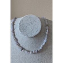 Bade Accessories Kalsedon Amorf Natürel Doğaltaş Kolye