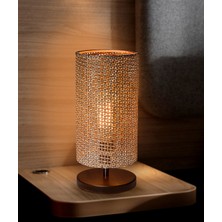 EFLIGHTDESIGN Ahşap Abajur Kahve Modern Şık Yatak Odası Salon Masa Lambası