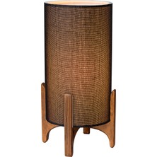 EFLIGHTDESIGN Ahşap Abajur Siyah Ahşap Modern Şık Yatak Odası Salon Masa Lambası