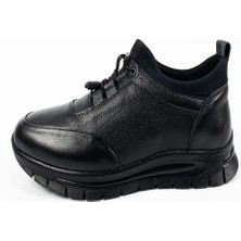 Aktaş Ayakkabı Erkek Siyah Hakiki Deri Lastikli Ortopedik Casual Ayakkabı