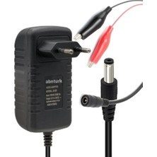 abnturk 6 Volt 2 Amper Çift Fonksiyonlu Akü Şarj Cihazı Akım Korumalı 6V Şarj Adaptörü 5.5x2.5mm Jak+Maşalı