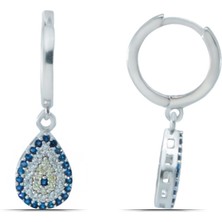 Parmas Design Damla Nazar Temalı Sallantılı 925 Ayar Gümüş Kadın Küpe