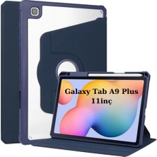 MobaxAksesuar Samsung Galaxy Tab A9 Plus X210 X213 X215 X217 Kılıf Termik Kalem Bölmeli Dönebilen Standlı Kılıf