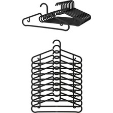 Fırsat Sende 10 Adet Siyah Slim Elbise Askısı Pantolon Gömlek Şal Elbise Askısı