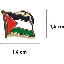Hiçdurmaal Renkli Filistin Bayrağı Tasarımlı Gold Renk Metal Yaka Rozeti 1 Adet
