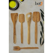 Bef Craft Tahta Kaşık Ahşap Kaşık Spatula Ahşap Servis Seti Sunum Seti Zeytin Ağacı Mutfak Gereçleri Seti