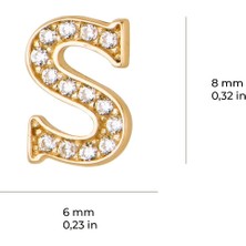 14 Ayar Altın Taşlı S Harf Küpe 0,55 gr