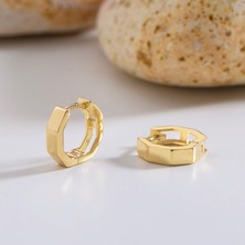 goldkupe 14 Ayar Altıgen Minik Halka Altın Küpe 1,55 gr