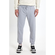 Mmetalic Erkek Regular Fit Rahat Kesim Beli Bağcıklı Jogger Cepli Lastikli Paça Gri Eşofman Altı