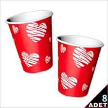 Süsle Bebek ve Parti Love Karton Bardak -  8 Adet