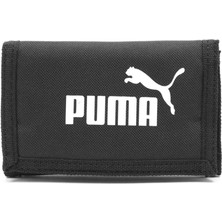 Puma Siyah Phase Cüzdan VO07995101 Unisex Kullanıma Uygun Cırt Cırtlı Kapama ve 3 Kart Yuvası